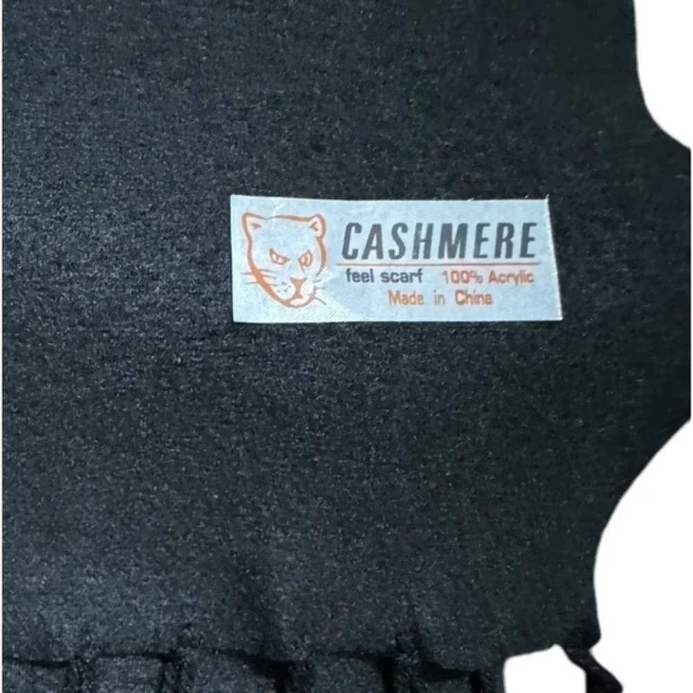 CASHMERE FEEL Unisex black Scarf NWT Thermal Wear soft warm‎ size 60”x12”